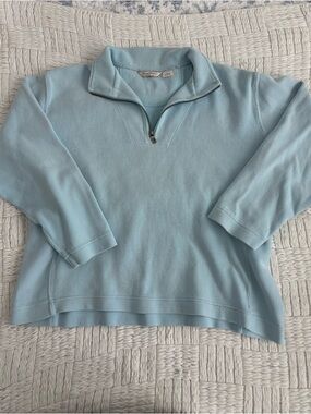 Tommy Bahama Light Blue Zip Mock Neck Pullover